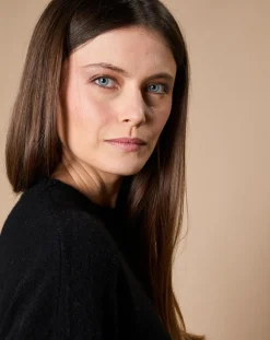 Oscar et Louise Pulls|Pull 100% Cachemire 4 fils Ophélie col rond noir