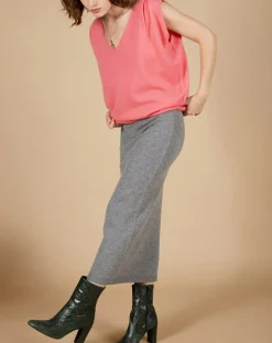 Cashmere Tribu Pulls|Pull 100% Cachemire Bella épaulettes rose