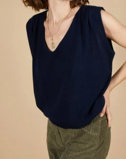 Cashmere Tribu Pulls|Pull 100% Cachemire Bella épaulettes nuit