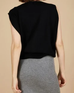Cashmere Tribu Pulls|Pull 100% Cachemire Bella épaulettes noir