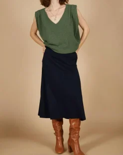 Cashmere Tribu Pulls|Pull 100% Cachemire Bella épaulettes kaki