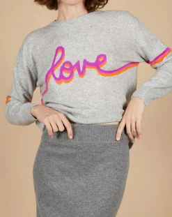 Cashmere Tribu Pulls|Pull 100% Cachemire Beyonce col rond gris chiné clair