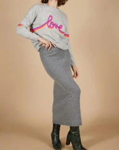 Cashmere Tribu Pulls|Pull 100% Cachemire Beyonce col rond gris chiné clair