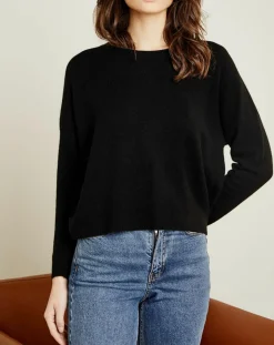 Miss Cashmere Pulls|Pull 100% Cachemire Clémence Col rond noir