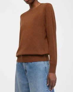 Galeries Lafayette Pulls|Pull 100% Cachemire col rond Zabri marron moyen