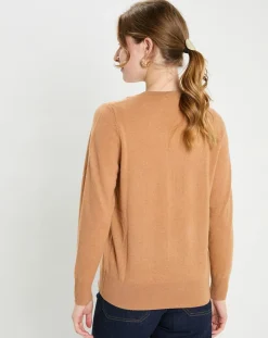 Galeries Lafayette Pulls|Pull 100% Cachemire col rond Zabri camel