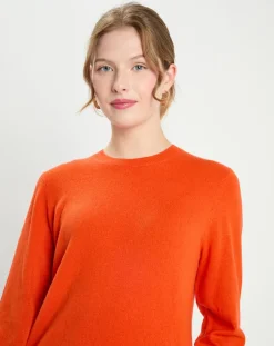 Galeries Lafayette Pulls|Pull 100% Cachemire col rond Zabri orange