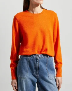 Galeries Lafayette Pulls|Pull 100% Cachemire col rond Zabri orange