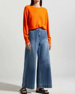 Galeries Lafayette Pulls|Pull 100% Cachemire col rond Zabri orange