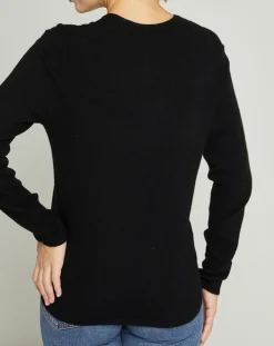 MAX&MOI Pulls|Pull 100% Cachemire col V Sonia noir