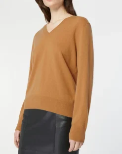 Galeries Lafayette Pulls|Pull 100% Cachemire Col V Zocon camel