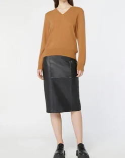 Galeries Lafayette Pulls|Pull 100% Cachemire Col V Zocon camel