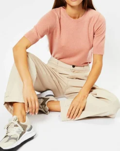 Galeries Lafayette Pulls|Pull 100% Cachemire Difi col rond rose