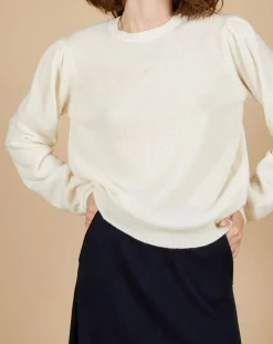 Cashmere Tribu Pulls|Pull 100% Cachemire Ines col rond tressé écru