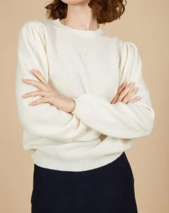 Cashmere Tribu Pulls|Pull 100% Cachemire Ines col rond tressé écru