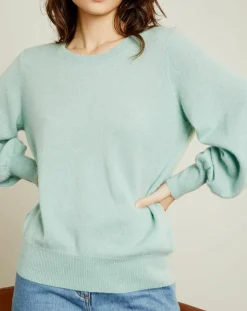 Miss Cashmere Pulls|Pull 100% Cachemire Manches Ballon Angelina Col rond amande