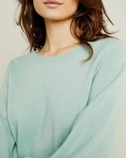 Miss Cashmere Pulls|Pull 100% Cachemire Manches Ballon Angelina Col rond amande