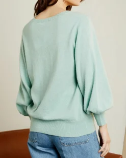 Miss Cashmere Pulls|Pull 100% Cachemire Manches Ballon Angelina Col rond amande