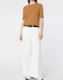 Galeries Lafayette Pulls|Pull 100% Cachemire manches courtes Difi camel