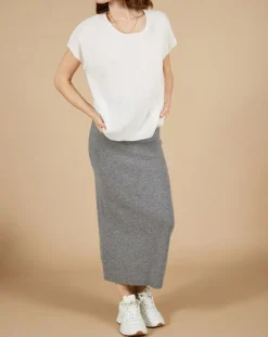 Cashmere Tribu Pulls|Pull 100% Cachemire Marion à bandes au dos écru