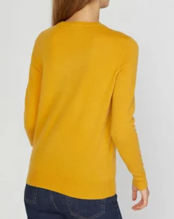 Galeries Lafayette Pulls|Pull 100% Cachemire Nabri col rond jaune