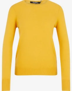 Galeries Lafayette Pulls|Pull 100% Cachemire Nabri col rond jaune