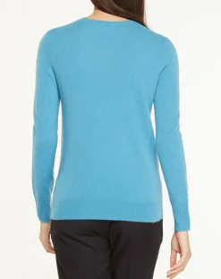 Galeries Lafayette Pulls|Pull 100% Cachemire Yabri col rond bleu
