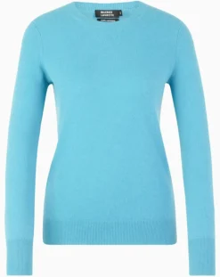 Galeries Lafayette Pulls|Pull 100% Cachemire Yabri col rond bleu