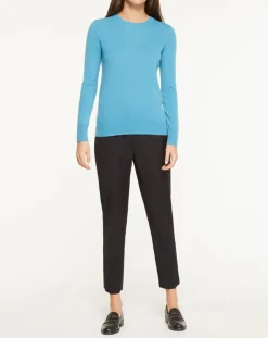 Galeries Lafayette Pulls|Pull 100% Cachemire Yabri col rond bleu