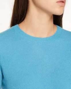 Galeries Lafayette Pulls|Pull 100% Cachemire Yabri col rond bleu