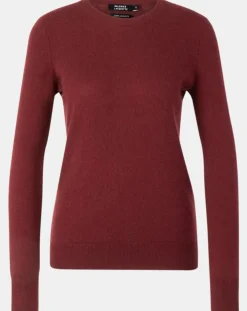 Galeries Lafayette Pulls|Pull 100% Cachemire Yabri col rond bordeaux