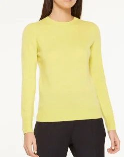Galeries Lafayette Pulls|Pull 100% Cachemire Yabri col rond jaune