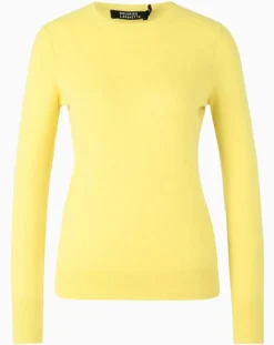 Galeries Lafayette Pulls|Pull 100% Cachemire Yabri col rond jaune