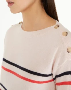 Galeries Lafayette Pulls|Pull 100% Cachemire Yako col rond rose clair