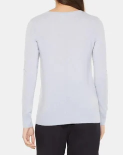 Galeries Lafayette Pulls|Pull 100% Cachemire Yocon col V bleu clair