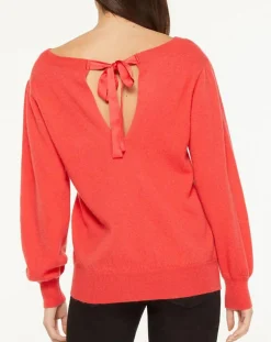 Galeries Lafayette Pulls|Pull 100% Cachemire Yoshi col bateau rouge