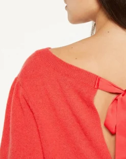 Galeries Lafayette Pulls|Pull 100% Cachemire Yoshi col bateau rouge