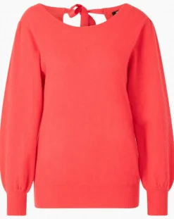 Galeries Lafayette Pulls|Pull 100% Cachemire Yoshi col bateau rouge