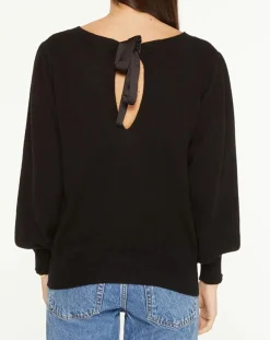 Galeries Lafayette Pulls|Pull 100% Cachemire Yoshi noeud au dos col bateau noir