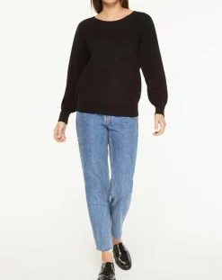 Galeries Lafayette Pulls|Pull 100% Cachemire Yoshi noeud au dos col bateau noir