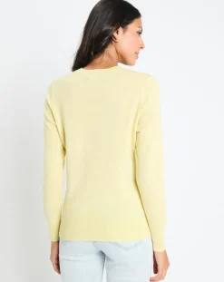 Galeries Lafayette Pulls|Pull 100% Cachemire Zabri col rond jaune