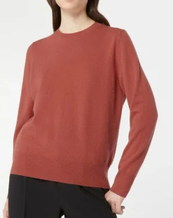 Galeries Lafayette Pulls|Pull 100% Cachemire Zabri col rond bois de rose