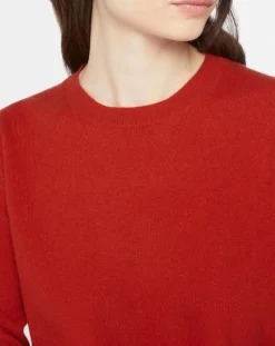 Galeries Lafayette Pulls|Pull 100% Cachemire Zabri col rond orange foncé