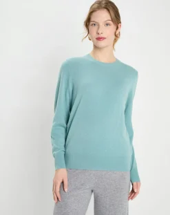 Galeries Lafayette Pulls|Pull 100% Cachemire Zabri col rond bleu/vert