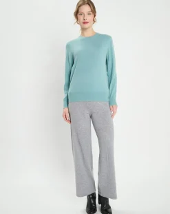 Galeries Lafayette Pulls|Pull 100% Cachemire Zabri col rond bleu/vert
