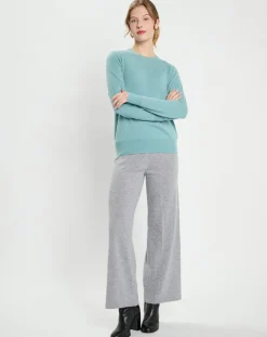 Galeries Lafayette Pulls|Pull 100% Cachemire Zabri col rond bleu/vert