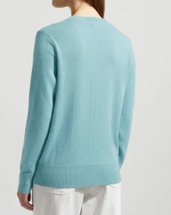 Galeries Lafayette Pulls|Pull 100% Cachemire Zabri col rond bleu/vert