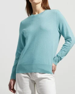 Galeries Lafayette Pulls|Pull 100% Cachemire Zabri col rond bleu/vert