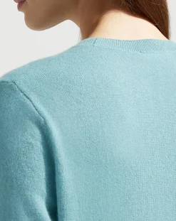 Galeries Lafayette Pulls|Pull 100% Cachemire Zabri col rond bleu/vert