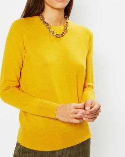 Galeries Lafayette Pulls|Pull 100% Cachemire Zabri col rond jaune